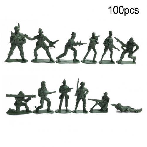 100 pcs Classic WWII Military Plastic Toy Soldiers Army Men 5cm Figures (Choose Color)