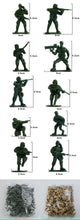 Load image into Gallery viewer, 100 pcs Classic WWII Military Plastic Toy Soldiers Army Men 5cm Figures 10 Poses (Choose Color)
