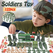Load image into Gallery viewer, 122 pcs Classic WWII Military Playset Plastic Toy Soldier Army Men 6cm Figures &amp; Accessories
