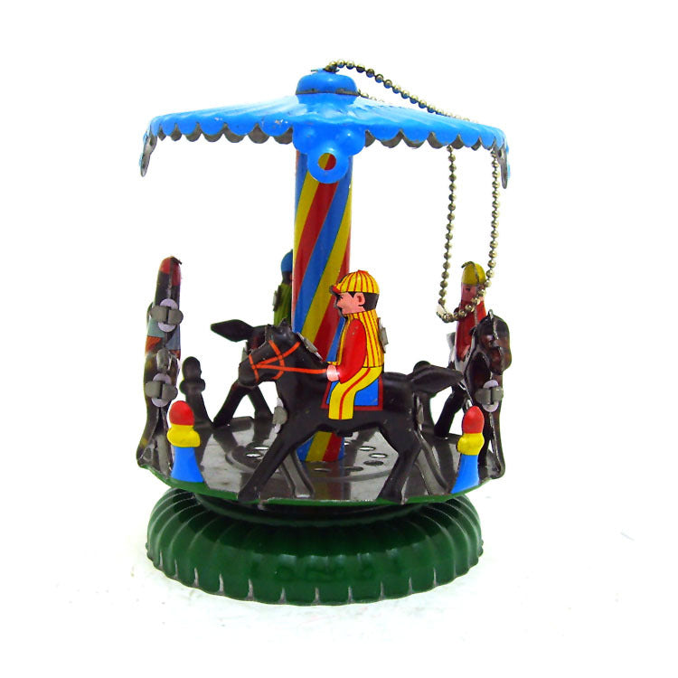 MM277 Merry Go Round Horse Pendant Christmas Tree Ornament Decoration Tin Toy