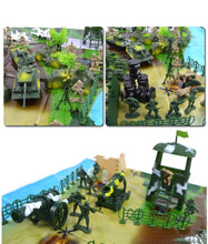 Load image into Gallery viewer, 90 pcs Classic WWII Military Soldier Force Playset Plastic Toy Soldier Army Men 5cm Figures &amp; Accessories
