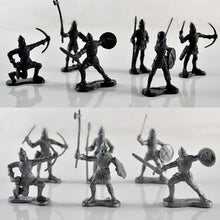 Load image into Gallery viewer, 14 pcs Classic Medieval Warfare Knights Catapult Crossbow Middle Ages Warriors Plastic Toy Soldiers Figures Set

