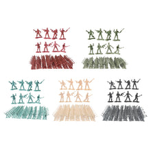 Load image into Gallery viewer, 100 pcs Classic WWII Military Plastic Toy Soldiers Army Men 4cm Figures 8 Poses (Choose Color)
