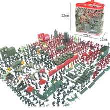 Load image into Gallery viewer, 330 pcs Classic WWII Military Playset Plastic Toy Soldier Army Men 4cm Figures &amp; Accessories
