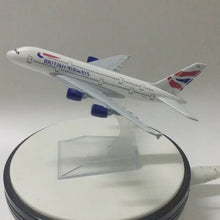 Load and play video in Gallery viewer, British Airways Airbus A380 Airplane 16cm DieCast Plane Model
