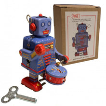 Load image into Gallery viewer, MS514 Musical Drummer Robot Clockwork Wind Up Tin Toy Collectible
