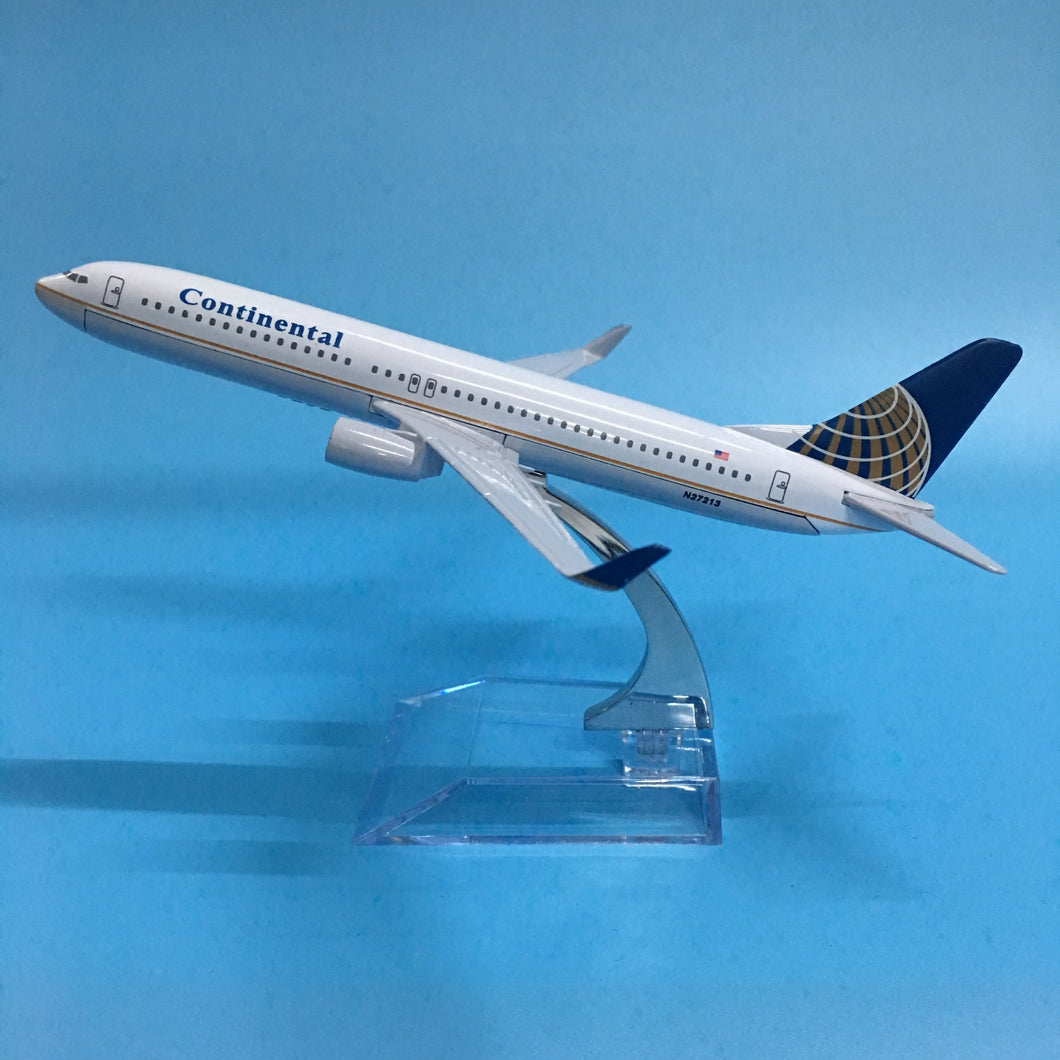 Continental Airlines Boeing 737 Airplane 16cm DieCast Plane Model