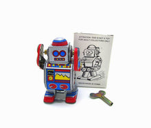 Load image into Gallery viewer, MS235 Vintage Mini Silver Robot Retro Clockwork Wind Up Tin Toy Collectible
