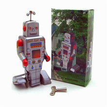 Load image into Gallery viewer, MS372 Weatherman Robot Retro Clockwork Wind Up Tin Toy Collectible
