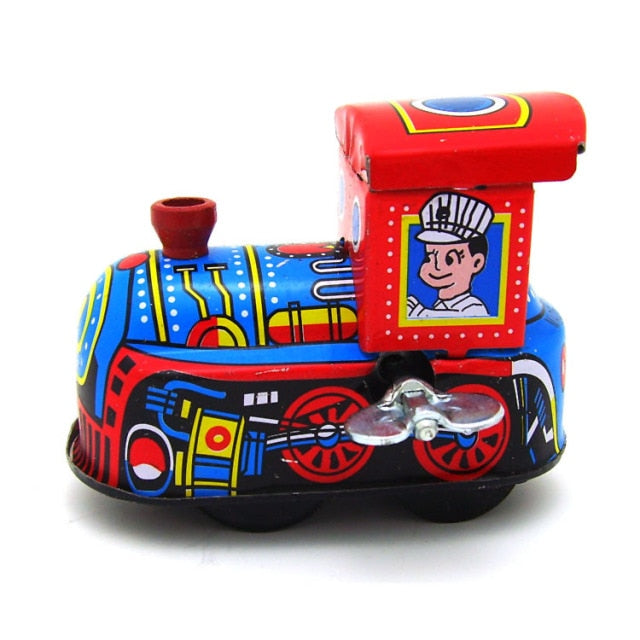 MS237 Steam Engine Train/ MS261 Fire Truck Retro Clockwork Wind Up Tin Toy Collectible (Choose Style)
