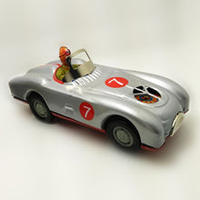 Load image into Gallery viewer, MS642 Silver Racer Number 7 Race Car Retro Clockwork Wind Up Tin Toy Collectible
