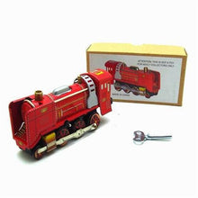 Load image into Gallery viewer, MS410 Vintage Railroad Locomotive Engine Train Retro Clockwork Wind Up Tin Toy Collectible
