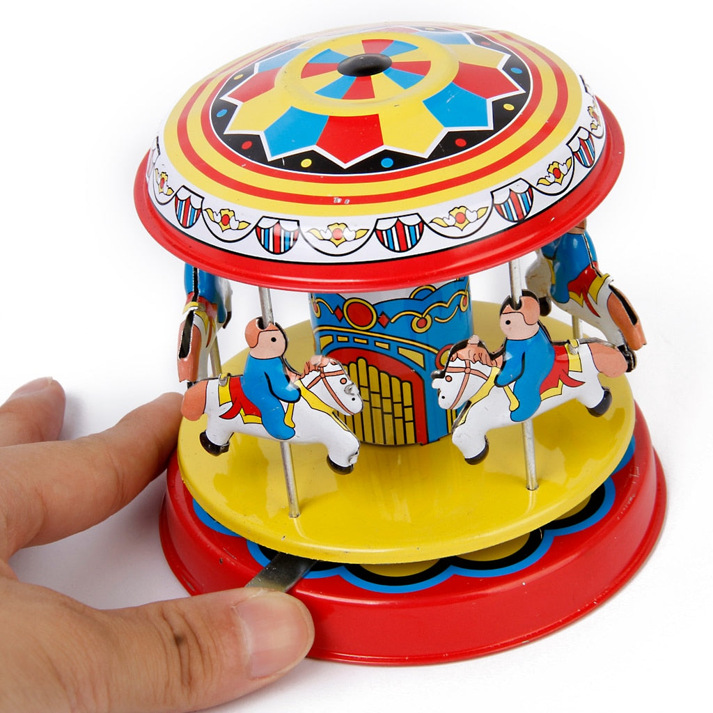 MS271 Pony Merry-Go-Round Carousel Retro Wind Up Tin Toy