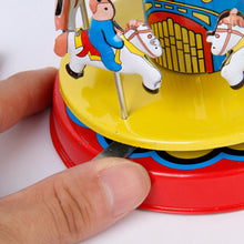 Load image into Gallery viewer, MS271 Pony Merry-Go-Round Carousel Retro Wind Up Tin Toy Collectible
