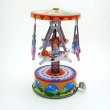 Load image into Gallery viewer, MF356 Pigs Dogs Carousel Retro Clockwork Wind Up Tin Toy Collectible
