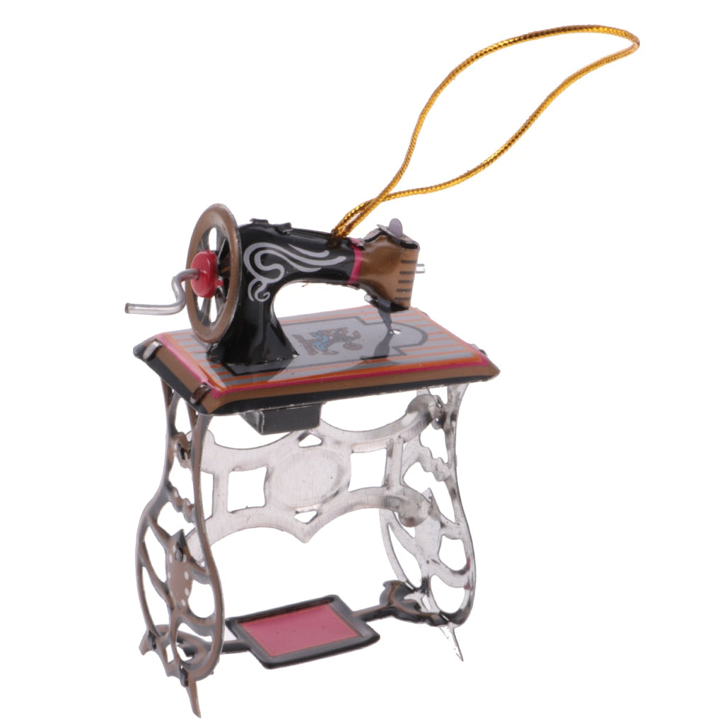 MF413 Classic Antique Style Sewing Machine Tin Toy Tree Ornament Home Decoration