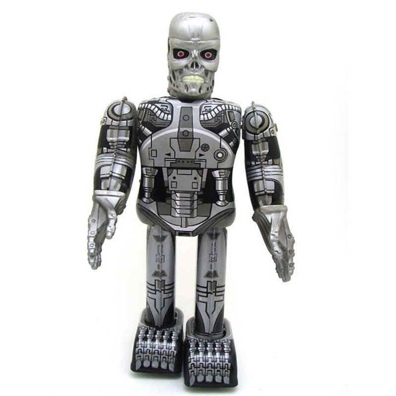 MS288 Skull Robot Terminator Robot Retro Clockwork Wind Up Tin Toy Collectible