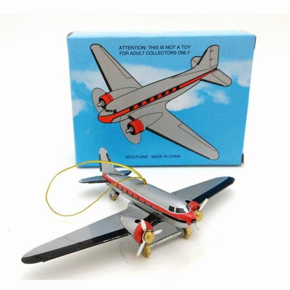 MF3310 Douglas DC-3 Airplane Christmas-Hanging Ornament Tin Toy Collectible