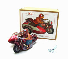 Load image into Gallery viewer, MS450 Vintage Motorcycle with Sidecar Retro Clockwork Wind Up Tin Toy Collectible
