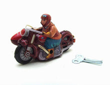 Load image into Gallery viewer, MS450 Vintage Motorcycle with Sidecar Retro Clockwork Wind Up Tin Toy Collectible
