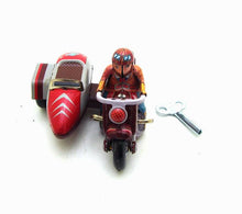 Load image into Gallery viewer, MS450 Vintage Motorcycle with Sidecar Retro Clockwork Wind Up Tin Toy Collectible
