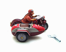 Load image into Gallery viewer, MS450 Vintage Motorcycle with Sidecar Retro Clockwork Wind Up Tin Toy Collectible
