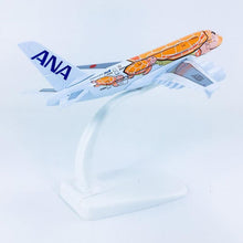 Load image into Gallery viewer, ANA Airlines Japan Airbus A380 Orange Turtle Airplane Diecast Plane Model
