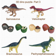 Load image into Gallery viewer, Set of 4 Dinosaur Dino Part III 4D 3D Puzzle Egg Model DIY Educational Toy
