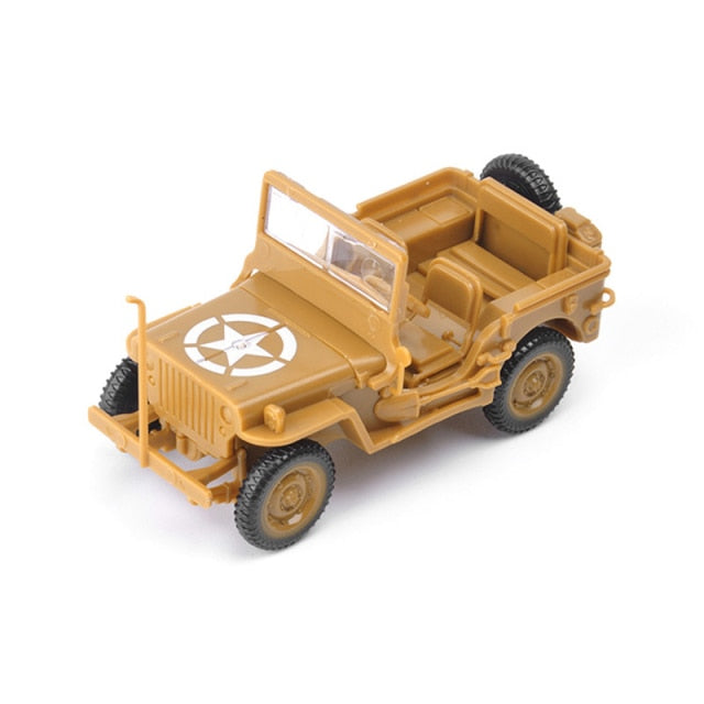 Willys Jeep Car WWII Military US Army Vehicle 4D Assembly Model Kit Toy (Choose Color)