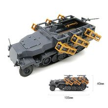 Load image into Gallery viewer, WWII German Sd.Kfz. 251/1 Ausf. C Wheeled Armored Tank Military Vehicle 4D Model Assembly Model Kit Toy
