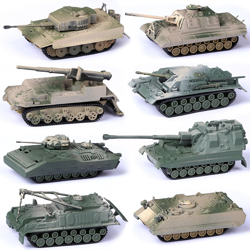 8 pcs WWII Military Army Battle Tank Part II 4D Assembly Model Kit Toy