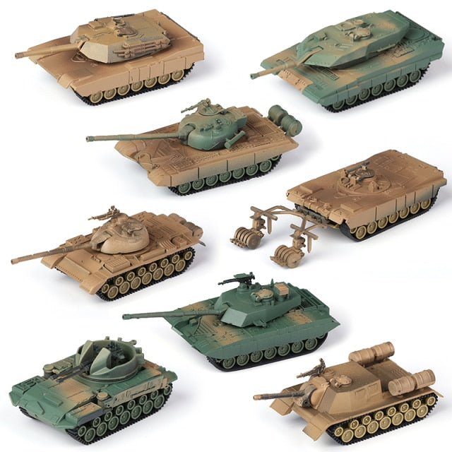 8 pcs WWII Military Army Battle Tank Part I 4D Assembly Model Kit Toy
