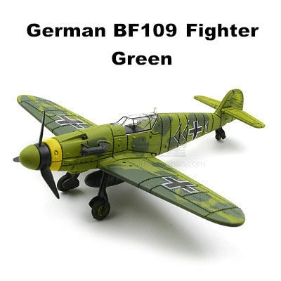 WWII Military Aircraft German Messerschmitt BF-109 Fighter 1/48 Plane 4D Assembly Model Kit Toy (Choose Color)