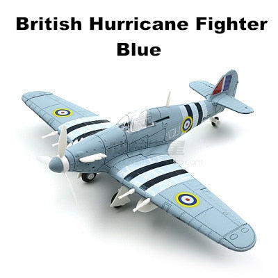 WWII Military Aircraft British Hawker Hurricane Fighter 1/48 Plane 4D Assembly Model Kit Toy (Choose Color)