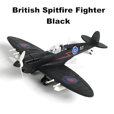 WWII Military Aircraft British Supermarine Spitfire Fighter 1/48 Plane 4D Assembly Model Kit Toy (Choose Color)