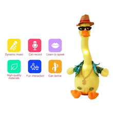 Load image into Gallery viewer, Funny Duck Plush Toys, Dancing and Singing Duck, English Music, Recording and Follow You Speak, Glow, Battery Powered, Early Childhood Education Toys, Best Gift for Your Baby (Choose Style)
