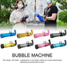 Load image into Gallery viewer, Gatling Electric Bubble Machine Gun Toy 21 Holes 15.5 Inch Summer Automatic Soap Water Maker For Kids Gift (Choose Color)
