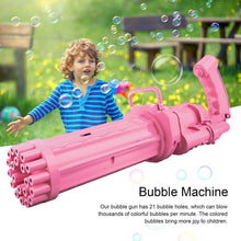 Load image into Gallery viewer, Gatling Electric Bubble Machine Gun Toy 21 Holes 15.5 Inch Summer Automatic Soap Water Maker For Kids Gift (Choose Color)
