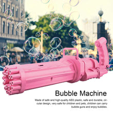 Load image into Gallery viewer, Gatling Electric Bubble Machine Gun Toy 21 Holes 15.5 Inch Summer Automatic Soap Water Maker For Kids Gift (Choose Color)
