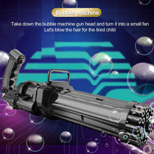 Load image into Gallery viewer, Gatling Electric Bubble Machine Gun Toy 21 Holes 15.5 Inch Summer Automatic Soap Water Maker For Kids Gift (Choose Color)
