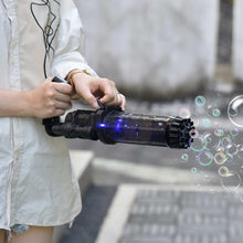 Load image into Gallery viewer, Gatling Electric Bubble Machine Gun Toy 21 Holes 15.5 Inch Summer Automatic Soap Water Maker For Kids Gift (Choose Color)
