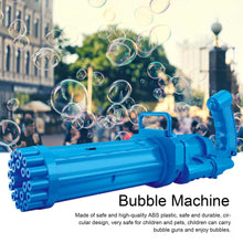 Load image into Gallery viewer, Gatling Electric Bubble Machine Gun Toy 21 Holes 15.5 Inch Summer Automatic Soap Water Maker For Kids Gift (Choose Color)
