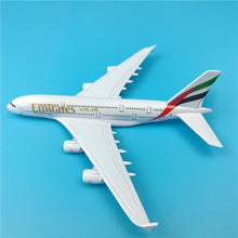 Load image into Gallery viewer, Emirates Airlines Airbus A380 Airplane 16cm DieCast Plane Model

