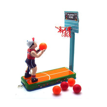 Load image into Gallery viewer, MM2005 Basketball Player Pull Back Game Retro Clockwork Wind Up Tin Toy Collectible
