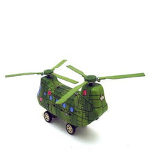 Load image into Gallery viewer, MS465 KA-50 Green Camouflage Helicopter Retro Clockwork Wind Up Tin Toy Collectible
