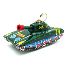 Load image into Gallery viewer, MF721 Vintage Military Tank Toy with Pop Up Soldier Rotating Turret Tin Toy Collectible
