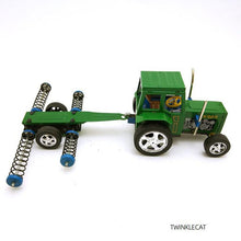 Load image into Gallery viewer, MS470 Farm Tractor with Plow  Pull Back Friction Vehicle Retro Tin Toy Collectible
