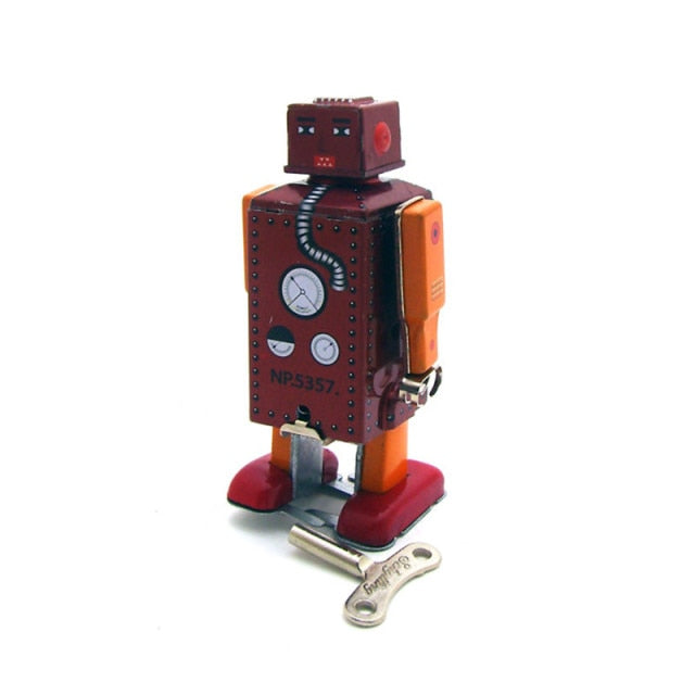 MS651 Lilliput Little Robot Retro Clockwork Wind Up Tin Toy Collectible (Choose Color)