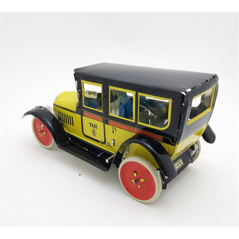 MS805 Vintage Paya Taxi Classic Car Retro Clockwork Wind Up Tin