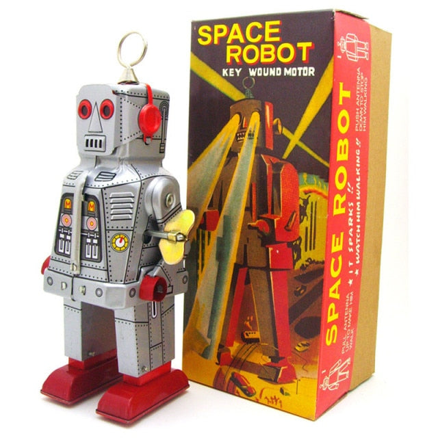 MS403 Mechanical Space Robot Retro Clockwork Wind Up Tin Toy